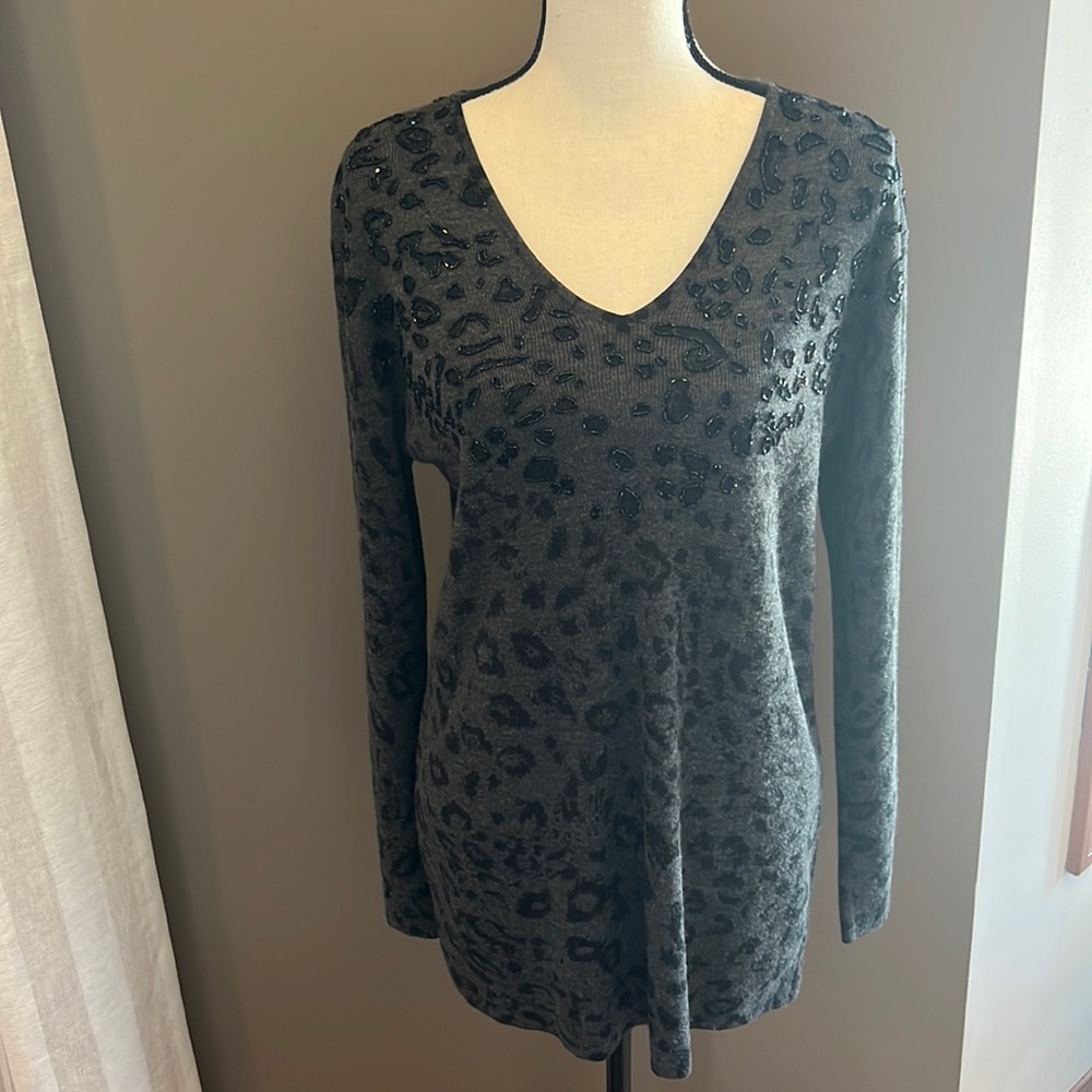 Cheetah print sparkly sweater